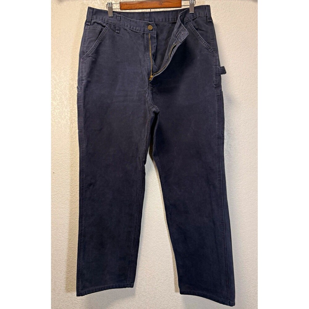 Carhartt B11 MDT Men’s 38x34 Navy Duck Canvas Carpenter Work Pants Loose Fit